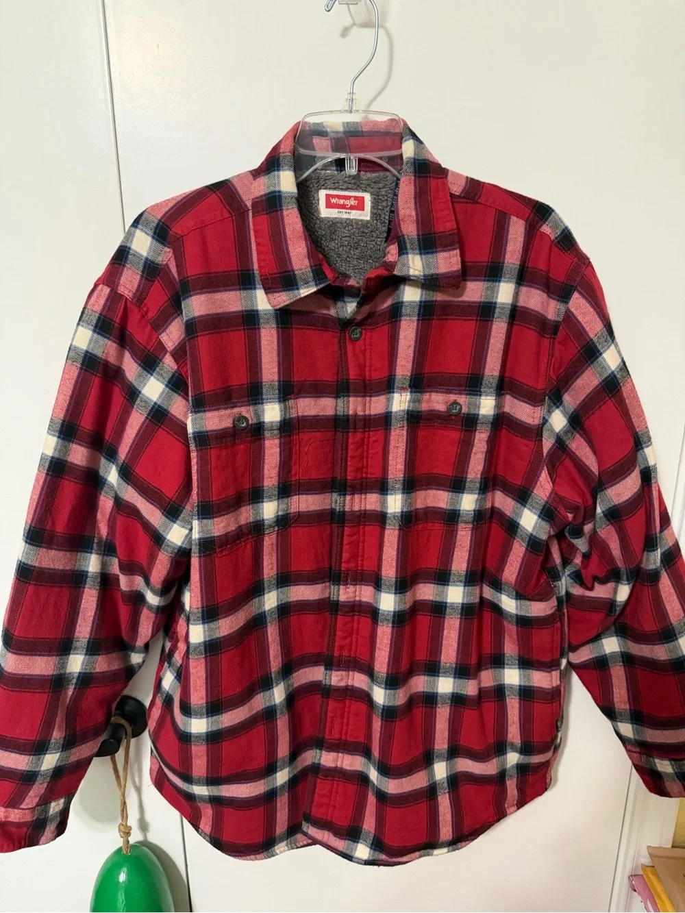 Wranglers Men's Red Plaid Flannel Jacket Large